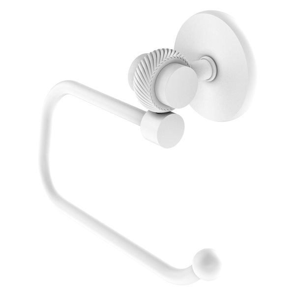 Allied Brass Satellite Orbit Two Matte White Wall Mount Single Post Toilet Paper Holder