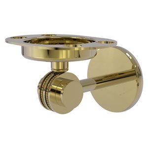 Allied Brass Satellite Orbit Two Unlacquered Brass Toothbrush and Tumbler Holder