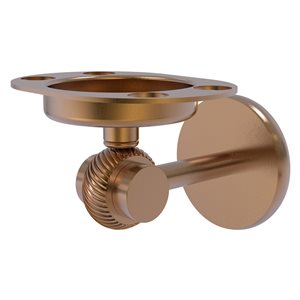 Allied Brass Satellite Orbit Two Brushed Bronze Brass Tumbler and Toothbrush Holder
