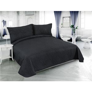 Marina Decoration Black Full/Queen Quilt Set - 3-Piece