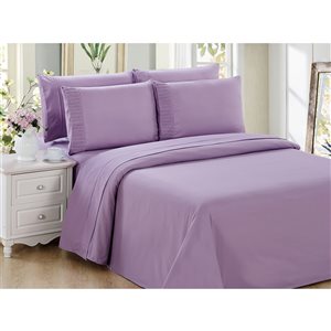 Marina Decoration Full Purple Polyester Bed Sheets - 6-Piece