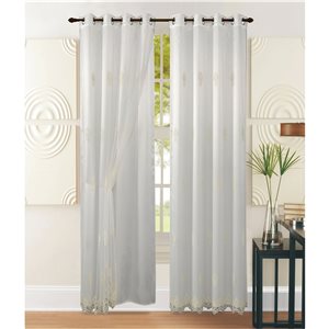 Marina Decoration 90-in Beige Polyester Sheer Standard Lined Single Curtain Panel