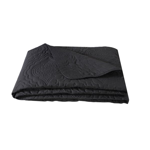 Marina Decoration Black Twin Quilt Set - 2-Piece