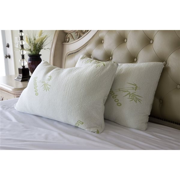 Marina Decoration King Firm Foam Bed Pillow with Cover - Set of 2