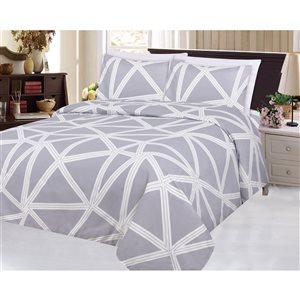 Marina Decoration Full Light Purple and White Polyester Bed Sheets - 6-Piece