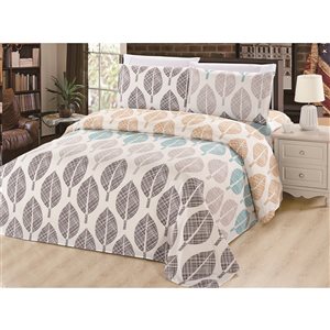 Marina Decoration Yellow, Green, Grey and Silver King Duvet Cover Set - 3-Piece