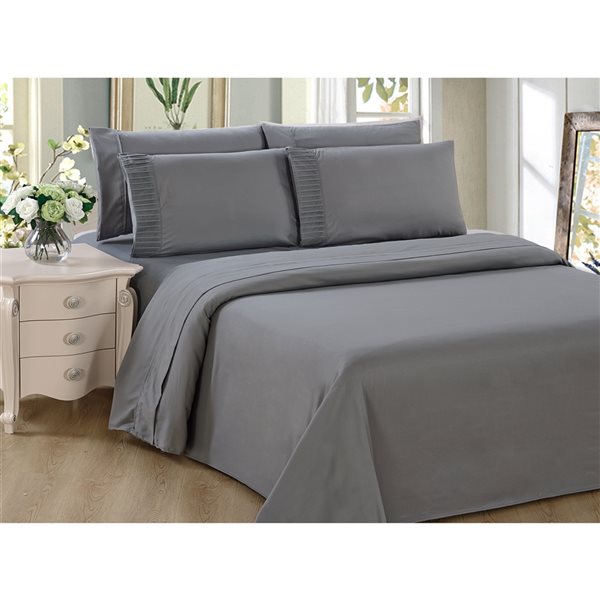 Marina Decoration Grey Queen Duvet Cover Set - 3-Piece