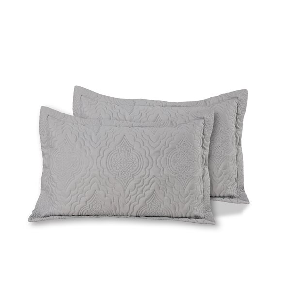 Marina Decoration Silver King Quilt Set - 3-Piece