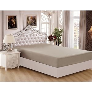 Marina Decoration Queen Taupe Polyester Bed Sheet