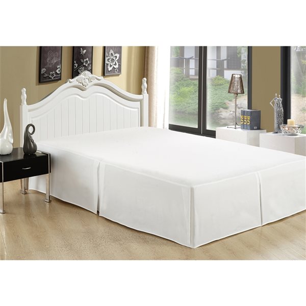 Cache-sommier Marina Decoration blanc pour grand lit