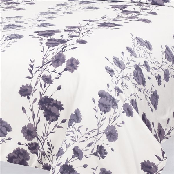 Draps Marina Decoration mauve et blanc pour très grand lit en polyester, 6 mcx