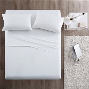 Marina Decoration Full White Cotton Bed Sheets - 4-Piece