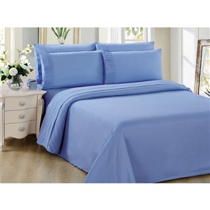 Marina Decoration King Light Blue Polyester Bed Sheets - 6-Piece