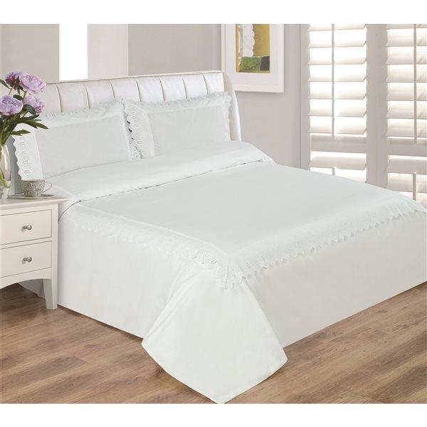 Homefabrics White Twin Duvet Cover Set 2Piece RONA