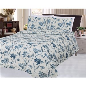 Marina Decoration Light Blue and White Queen Duvet Cover Set - 3-Piece