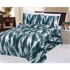 Marina Decoration Twin Blue and White Polyester Bed Sheets - 4-Piece