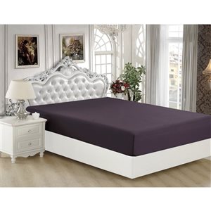 Marina Decoration Queen Eggplant Polyester Bed Sheet