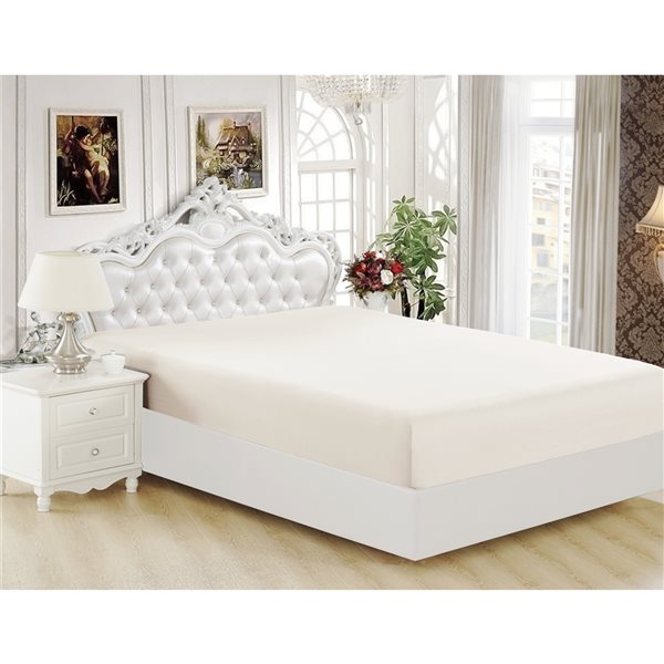 Marina Decoration Queen Ivory Polyester Bed Sheet