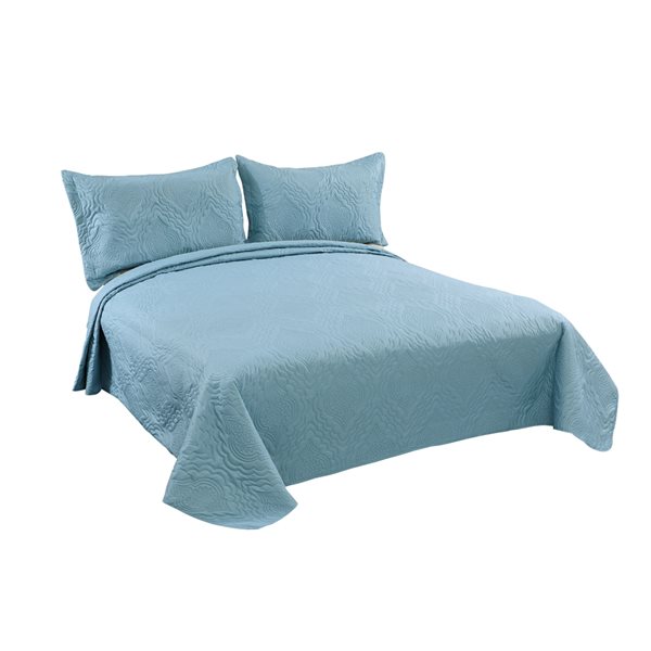 Marina Decoration Light Blue King Quilt Set - 3-Piece