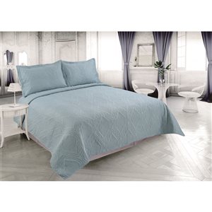 Marina Decoration Light Blue King Quilt Set - 3-Piece