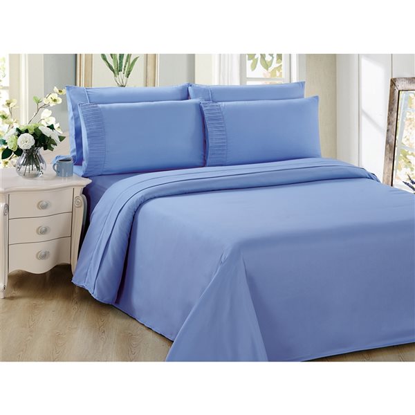 Marina Decoration Twin Light Blue Polyester Bed Sheets - 4-Piece