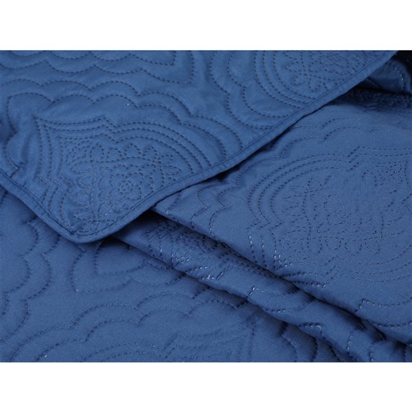 Marina Decoration Navy Blue Twin Quilt Set - 2-Piece