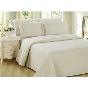 Marina Decoration Ivory King Duvet Cover Set - 3-Piece