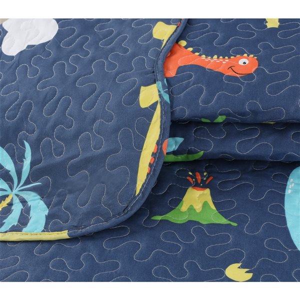 Marina Decoration Blue, Green, Yellow and Red Kids Full/Queen Quilt Set - 3-Piece