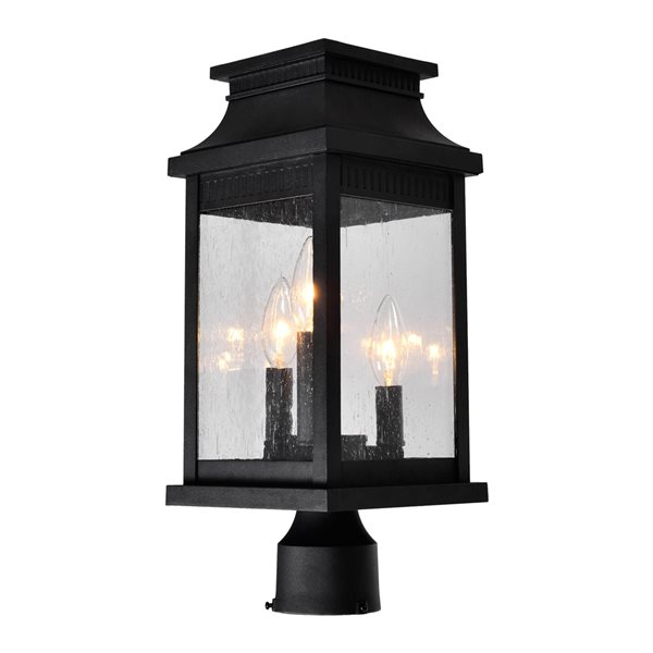 CWI Lighting Milford 60 Watts 17.5-in Black Farmhouse Pier Mount Light