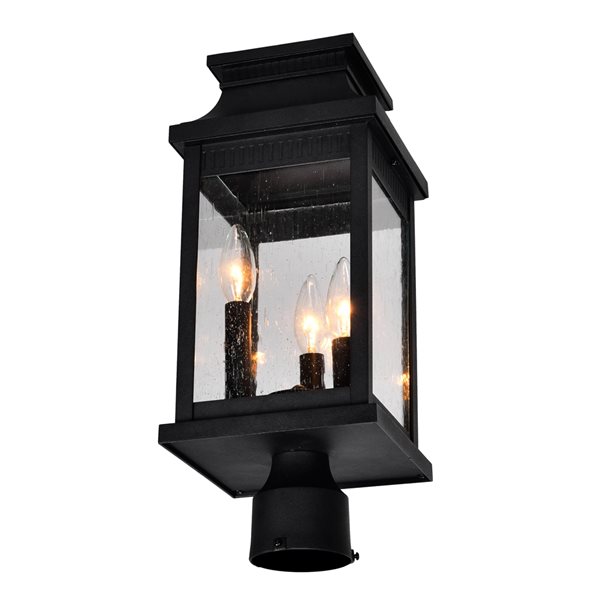 CWI Lighting Milford 60 Watts 17.5-in Black Farmhouse Pier Mount Light