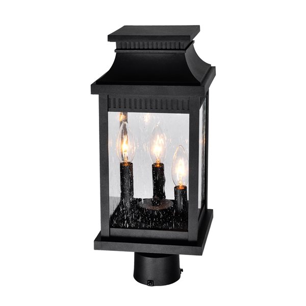 CWI Lighting Milford 60 Watts 17.5-in Black Farmhouse Pier Mount Light