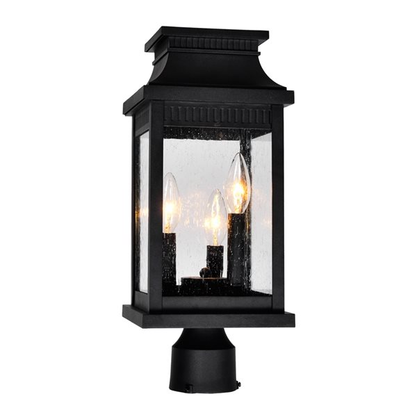 CWI Lighting Milford 60 Watts 17.5-in Black Farmhouse Pier Mount Light