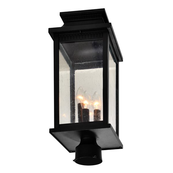 CWI Lighting Milford 60 Watts 21.5-in Black Farmhouse Pier Mount Light