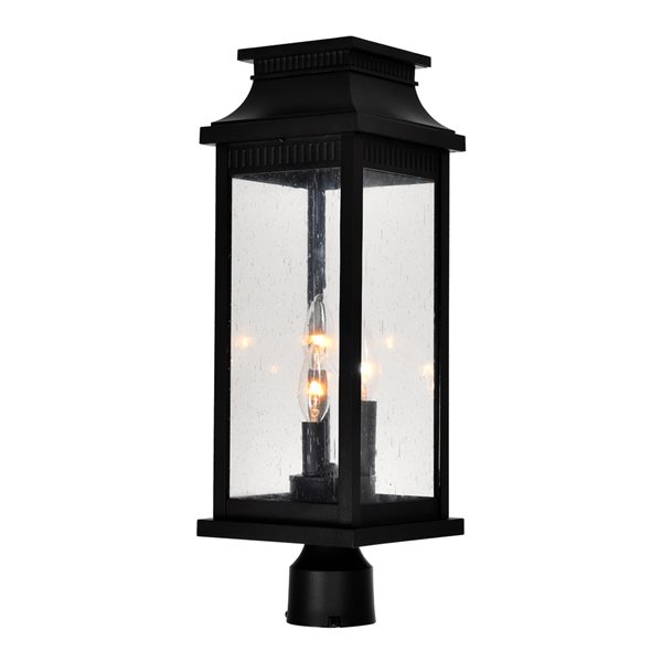 CWI Lighting Milford 60 Watts 21.5-in Black Farmhouse Pier Mount Light