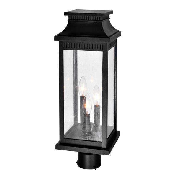 CWI Lighting Milford 60 Watts 21.5-in Black Farmhouse Pier Mount Light