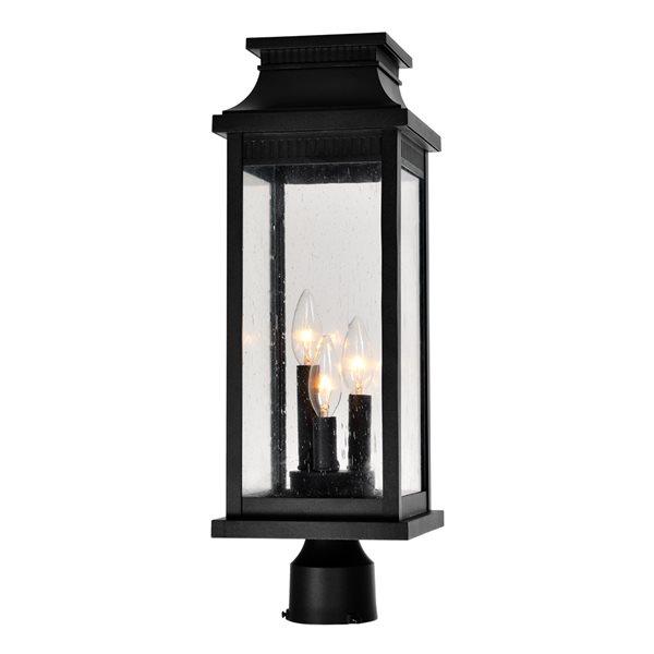 CWI Lighting Milford 60 Watts 21.5-in Black Farmhouse Pier Mount Light