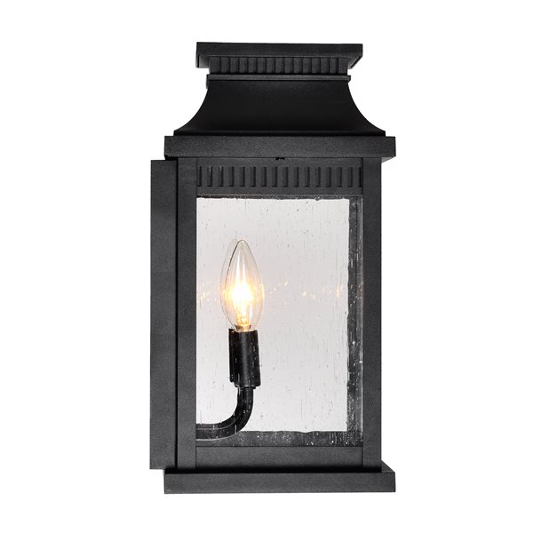 CWI Lighting Milford 14-in Black Hardwired Candelabra Base Outdoor Wall Light