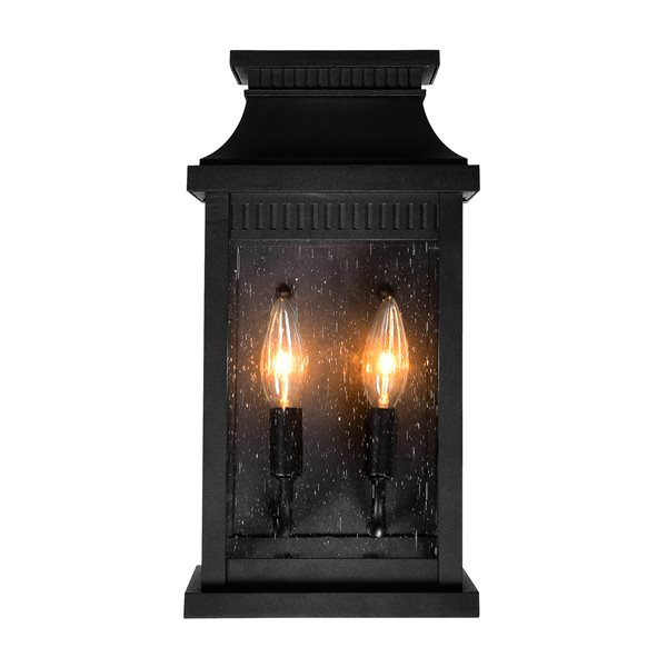 CWI Lighting Milford 14-in Black Hardwired Candelabra Base Outdoor Wall Light