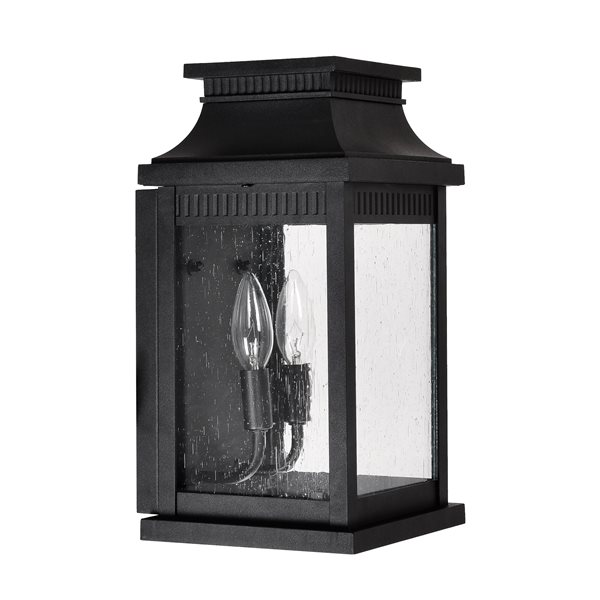 CWI Lighting Milford 14-in Black Hardwired Candelabra Base Outdoor Wall Light