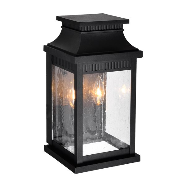 CWI Lighting Milford 14-in Black Hardwired Candelabra Base Outdoor Wall Light