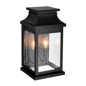 CWI Lighting Milford 14-in Black Hardwired Candelabra Base Outdoor Wall Light