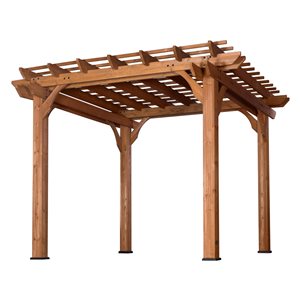 Backyard Discovery 10-ft x 10-ft Brown Wood Freestanding Pergola