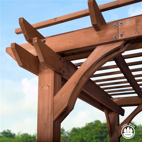 Pergola brune en bois autoportante de 14 pi x 10 pi par Backyard Discovery