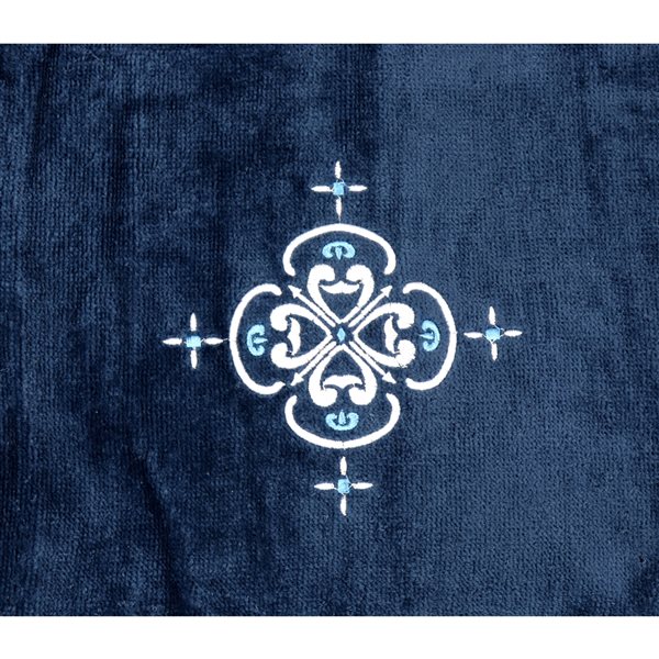 Marina Decoration Blue Cotton Bathroom Towel - Set of 3