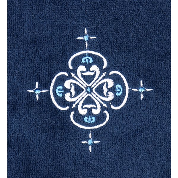 Marina Decoration Blue Cotton Bathroom Towel - Set of 3