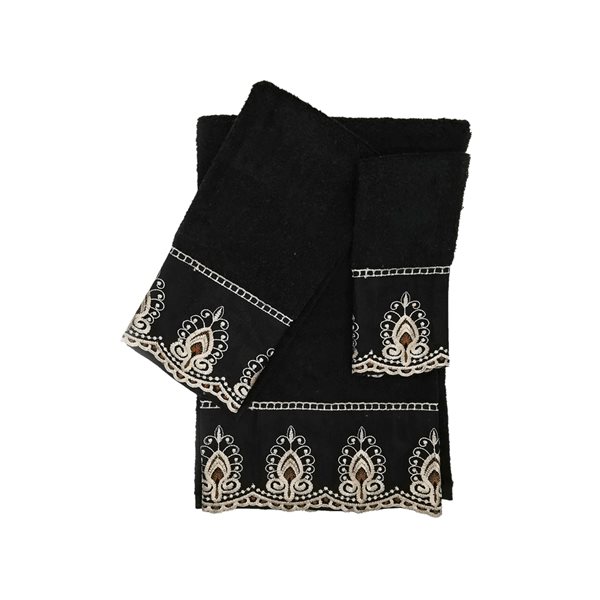 Black best sale decorative towels