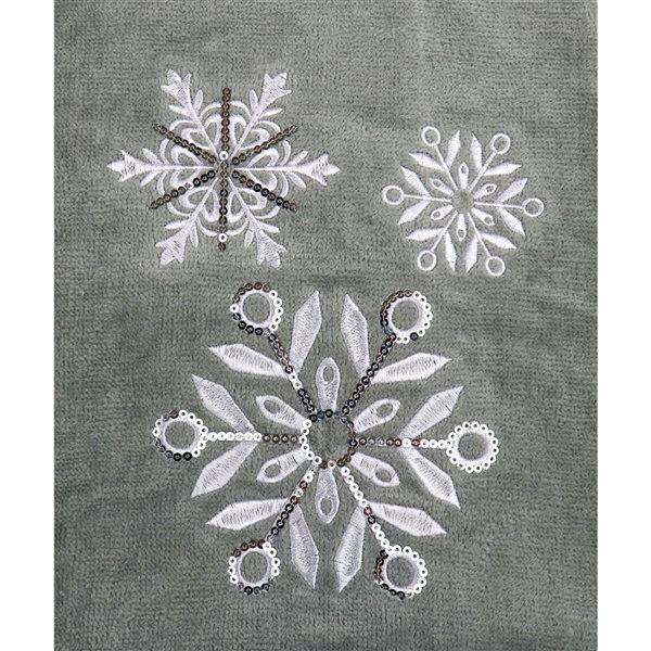 Marina Decoration Grey Cotton Christmas Bathroom Towel - Set of 3