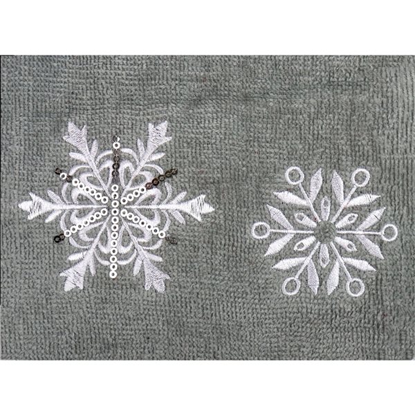 Marina Decoration Grey Cotton Christmas Bathroom Towel - Set of 3