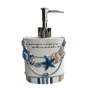 Marina Decoration Blue and White Soap and Lotion Dispenser