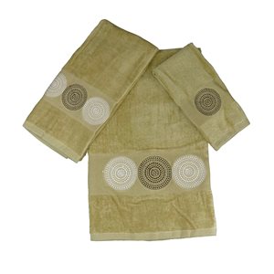 Serviette de bain en coton par Marina Decoration, brun, 3 mcx